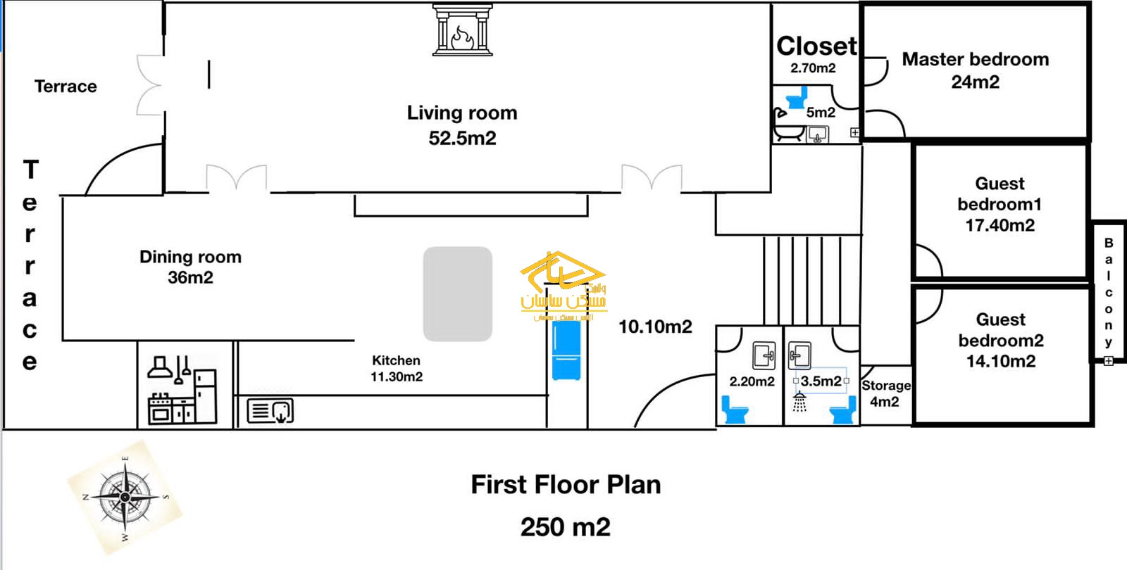 اجاره آپارتمان ويلا در فرشته ٢٥٠ متر ٣ خواب بازسازي شده خوش نقشه در خيابان آناهيتا