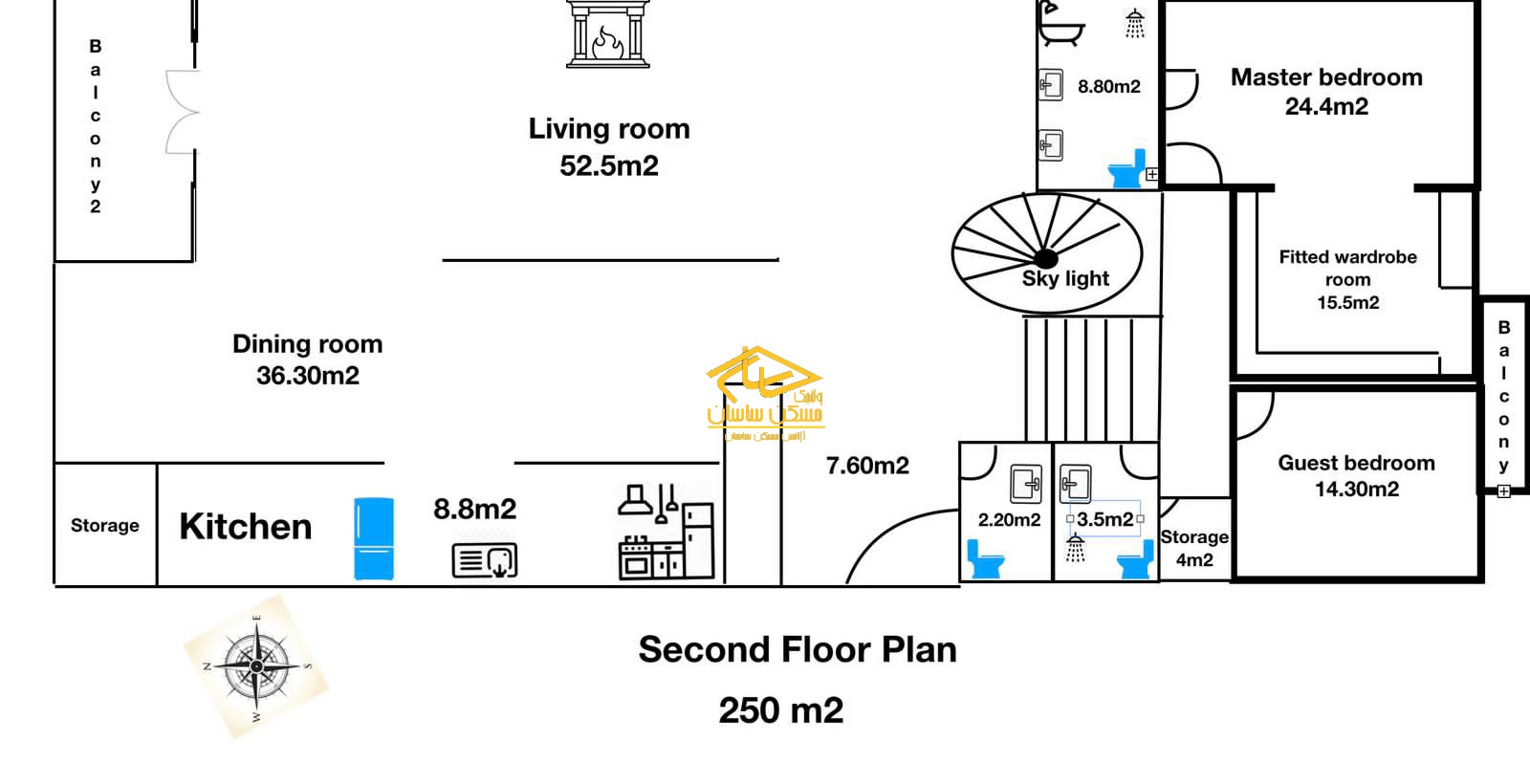 اجاره آپارتمان ويلا در فرشته ٢٥٠ متر ٣ خواب بازسازي شده خوش نقشه در خيابان آناهيتا